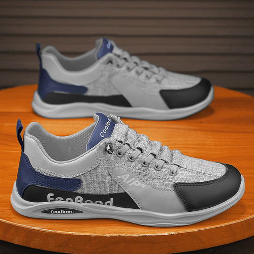 男鞋2025新款冬季工作上班布鞋青少年休闲运动一脚蹬软底开车潮鞋 - 图2