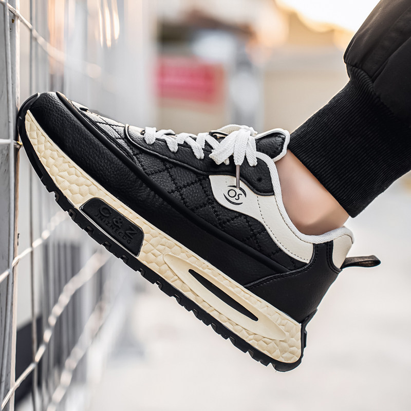 黑武士男鞋2026新款春季厚底增高老爹鞋学生皮面百搭运动休闲潮鞋,淘宝优惠券,粉丝福利购,淘宝优惠卷