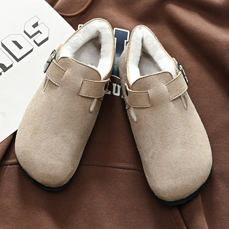 勃肯男鞋2026新款冬季加绒保暖加厚棉鞋翻毛皮软底防寒休闲豆豆鞋,淘宝优惠券,粉丝福利购,淘宝优惠卷