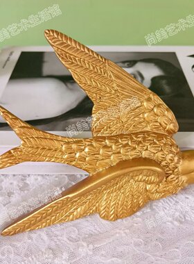 金色燕子欧式壁饰装饰品扇子壁挂