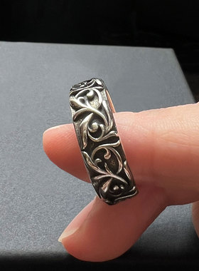 禁欲系正反浮雕925银男士戒指