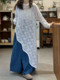 ອອກແບບ embroidered versatile lace irregular dress
