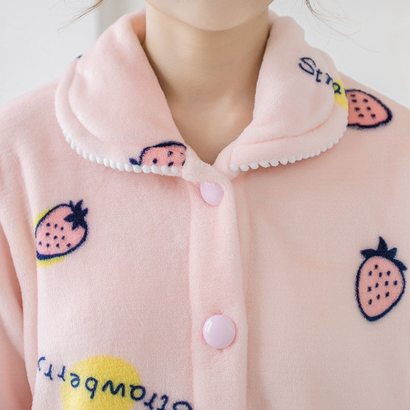 秋冬甜美可爱法兰绒少女长袖睡衣 爱唯美服饰睡衣/家居服套装