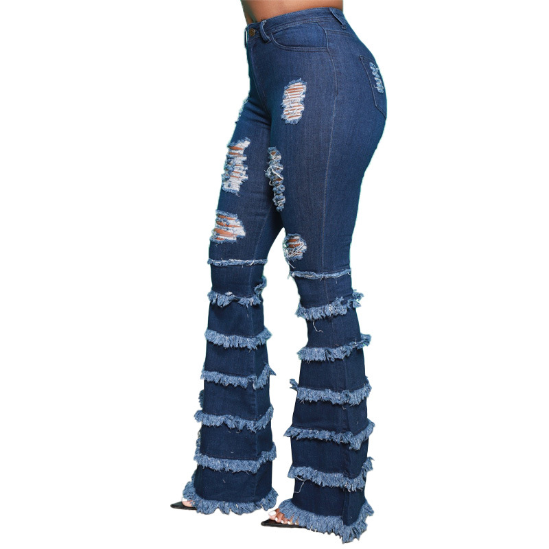 Oversized jeans for women Fashion elastic plus size big jean - 图1