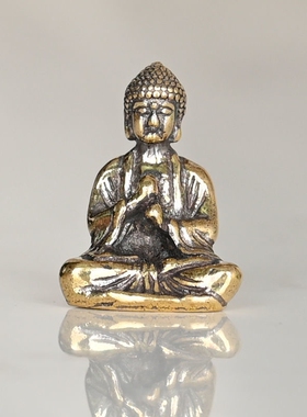 黄铜禅意达摩佛像摆件沉思达摩祖师家居客厅茶室装饰工艺品