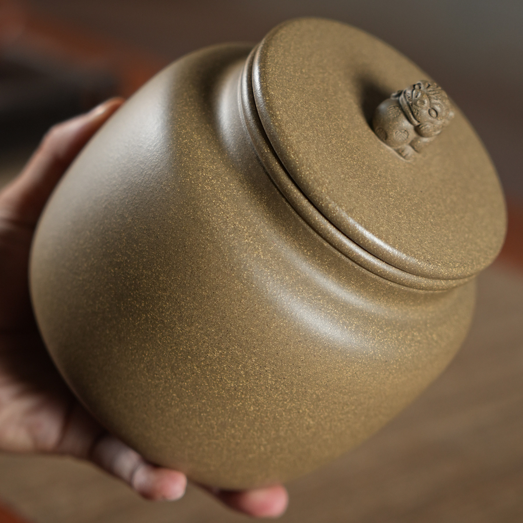 段泥招财纳福紫砂茶叶罐小号400g装散茶储存罐密封吸力罐防潮保香