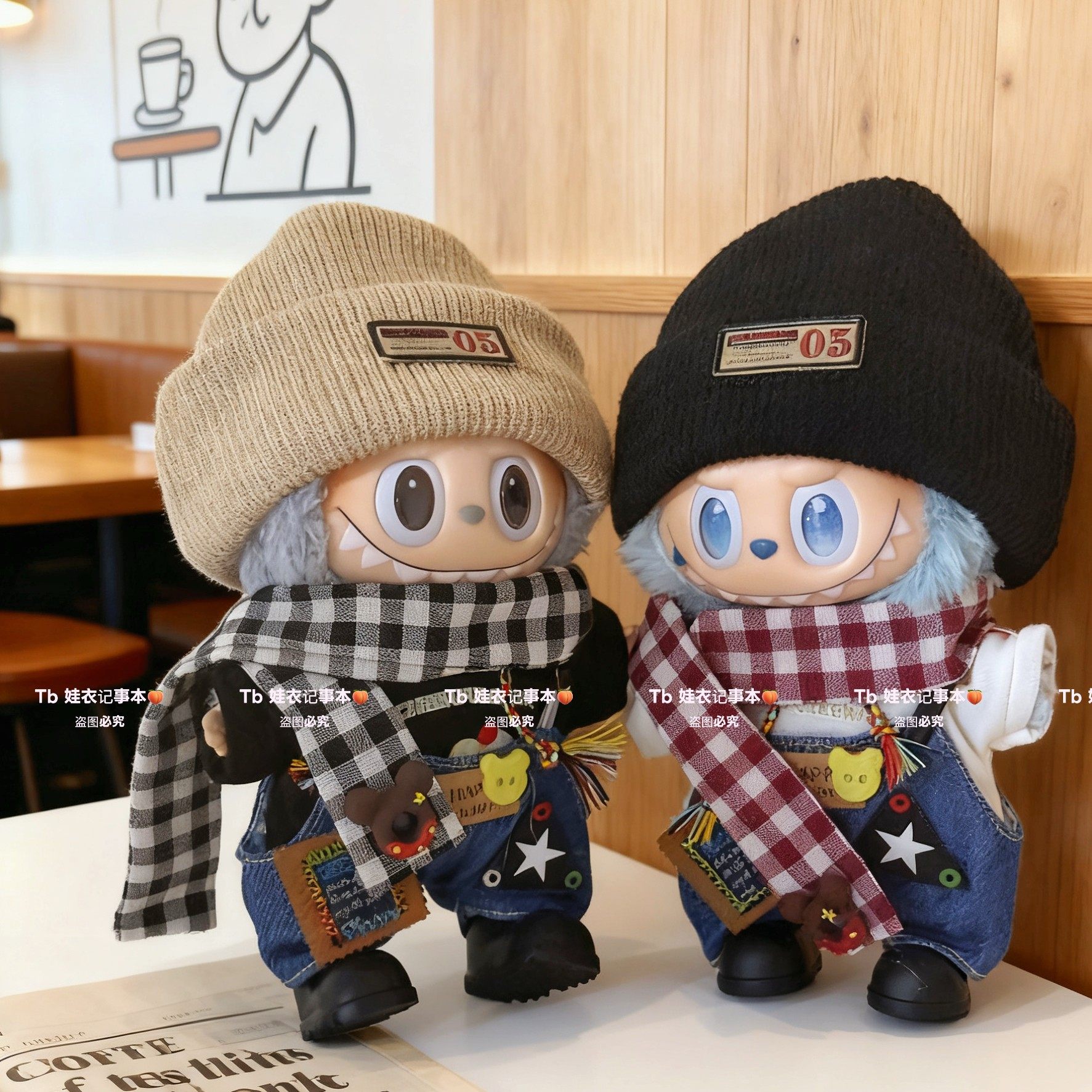 POPMART前方高能三代拉布布娃衣搪胶本我labubu3.0衣服潮衣背带裤,淘宝优惠券,粉丝福利购,淘宝优惠卷