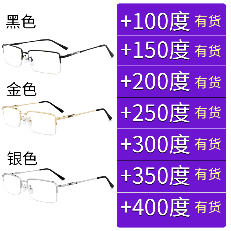 品牌高档正品防蓝光老花镜高清时尚显年轻树脂老花眼镜男女通用