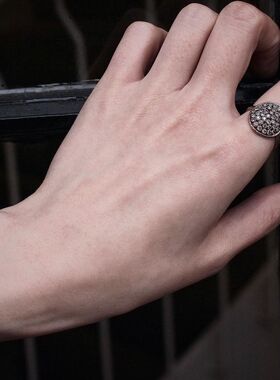 noguchi复古棕色钻石锁链式手链