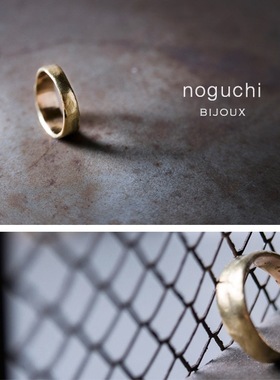 noguchi14K镀金复古素金尾戒女性