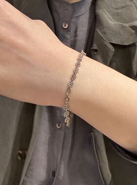 noguchi复古蕾丝镂空钻石手链