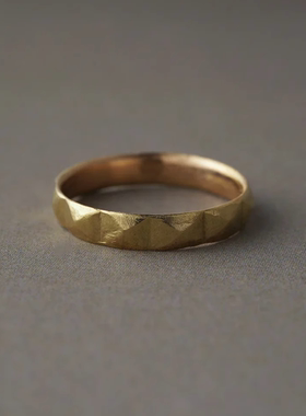 noguchi14K镀金职人手工素金戒指