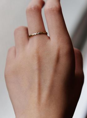 noguchi职人手工素圈波纹状戒指