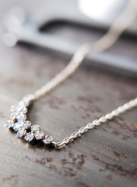 日本手工钻石镶嵌不规则项链包邮