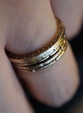 noguchi简约手工制素金戒指女款