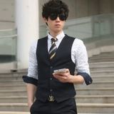 Осенний костюм, мужской жилет в английском стиле для отдыха, в корейском стиле, облегающий крой