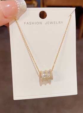 精致时尚轻奢高级感满钻小蛮腰项链小众气质简约设计感百搭锁骨链