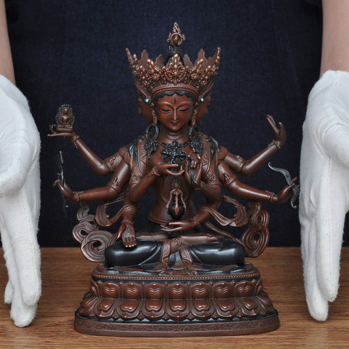 特大号尊胜佛母佛像摆件西藏工艺品藏传密宗居家佛堂客厅供奉铜像 - 图0