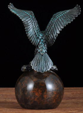 彩铜大鹏展翅老鹰摆件客厅