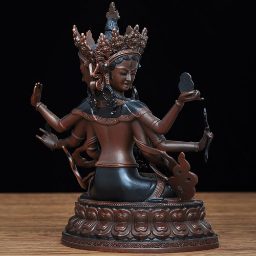 特大号尊胜佛母佛像摆件西藏工艺品藏传密宗居家佛堂客厅供奉铜像 - 图3