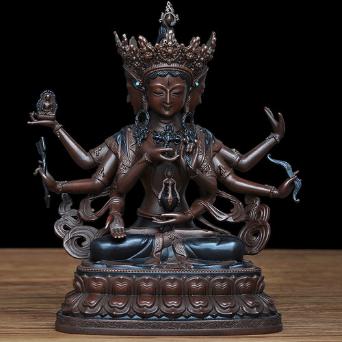 特大号尊胜佛母佛像摆件西藏工艺品藏传密宗居家佛堂客厅供奉铜像 - 图1