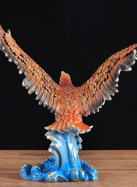 彩铜大展宏图老鹰摆件雄鹰工艺品家居客厅办公室装饰品商务礼品