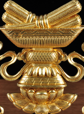 黄铜八瑞物摆件八宝八供养一套佛具藏传密宗法器佛堂寺庙供奉用品