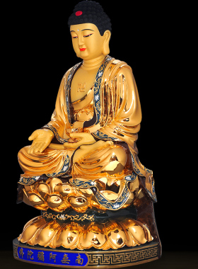 台湾全铜鎏金寺庙居家供奉三宝佛