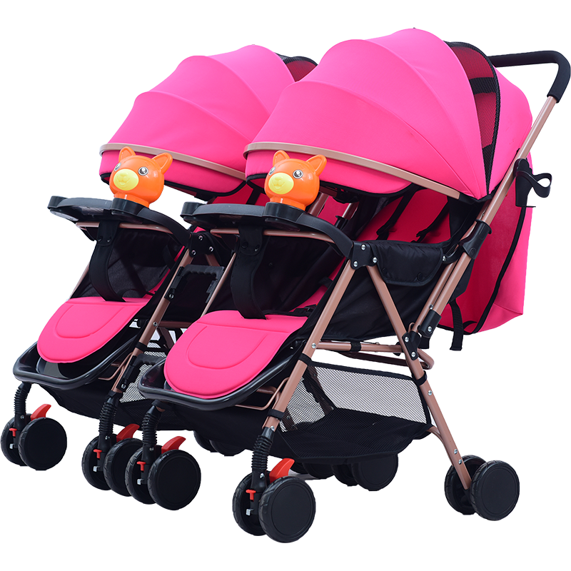 双胞胎婴儿推车轻便折叠可坐可躺避震换向二胎儿童双人宝宝可拆分