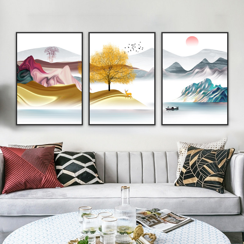 客厅装饰画沙发背景墙后面壁画现代简约挂画北欧风格简欧墙卧室画