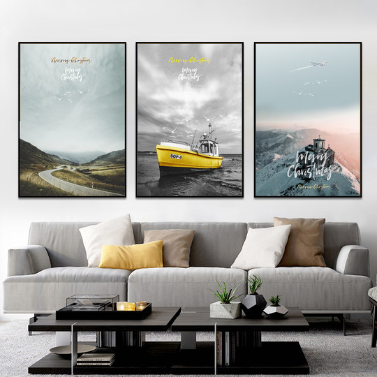 No punching scenery sea sunrise living room decoration painting