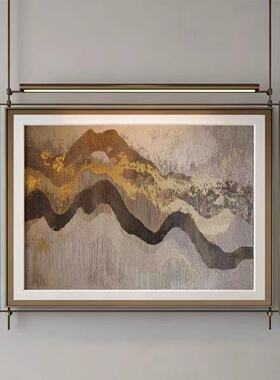 酒店走廊长条肌理灯画 金属框发光挂画 工装工程批量定制装饰壁画