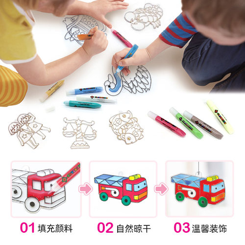 韩国AMOS免烤胶画儿童手工DIY制作玻璃益智挂件晶格单个售卖 - 图2