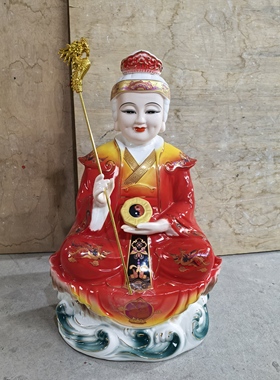 陶瓷，高档色釉，无生老母，无极老母神像