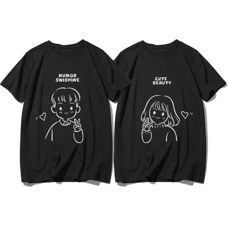 disoo情侣装套装小众设计感t恤 低调的依恋T恤