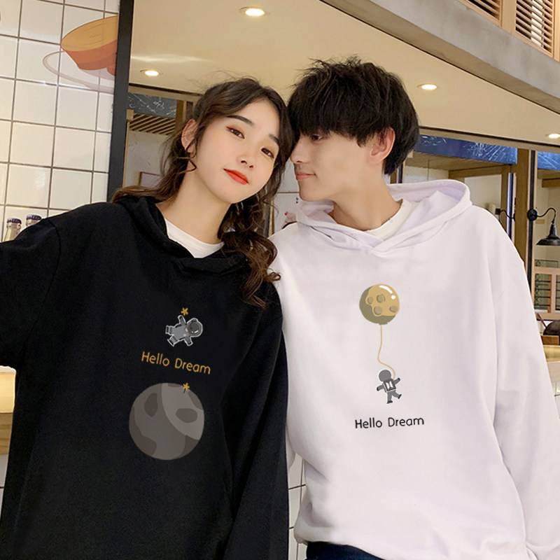 不一样的情侣装秋装两件连帽卫衣 低调的依恋卫衣/绒衫