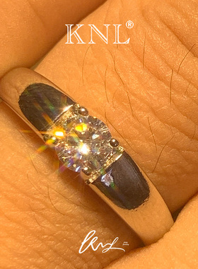 KNL复古镶钻莫桑仿钻开口戒指女