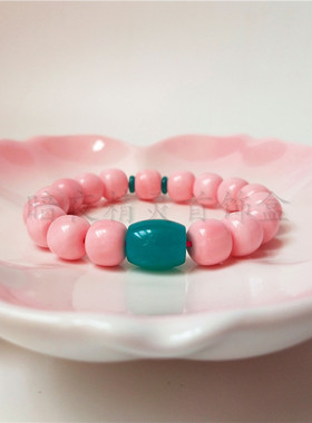 孤品老形珠路路通天河石手串天然