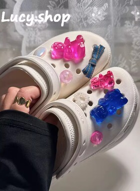 crocs鞋花洞洞鞋可拆卸配件