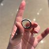 Titanium steel colorless white fritillary ring niche design high-end diamond inlay exquisite fashionable elegant plain ring ring versatile