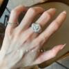 Holiday in South France~Heavy industry eight-pointed star shield ring light luxury high-end niche design open ring