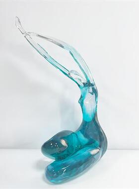 现代摆件家居装饰品售楼处样板房别墅酒店透明树脂客厅玄关工艺品