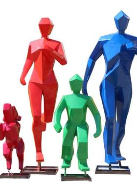 摘要玻璃钢跑步运动人物雕塑户外公园森林景观学校体育馆装饰摆件