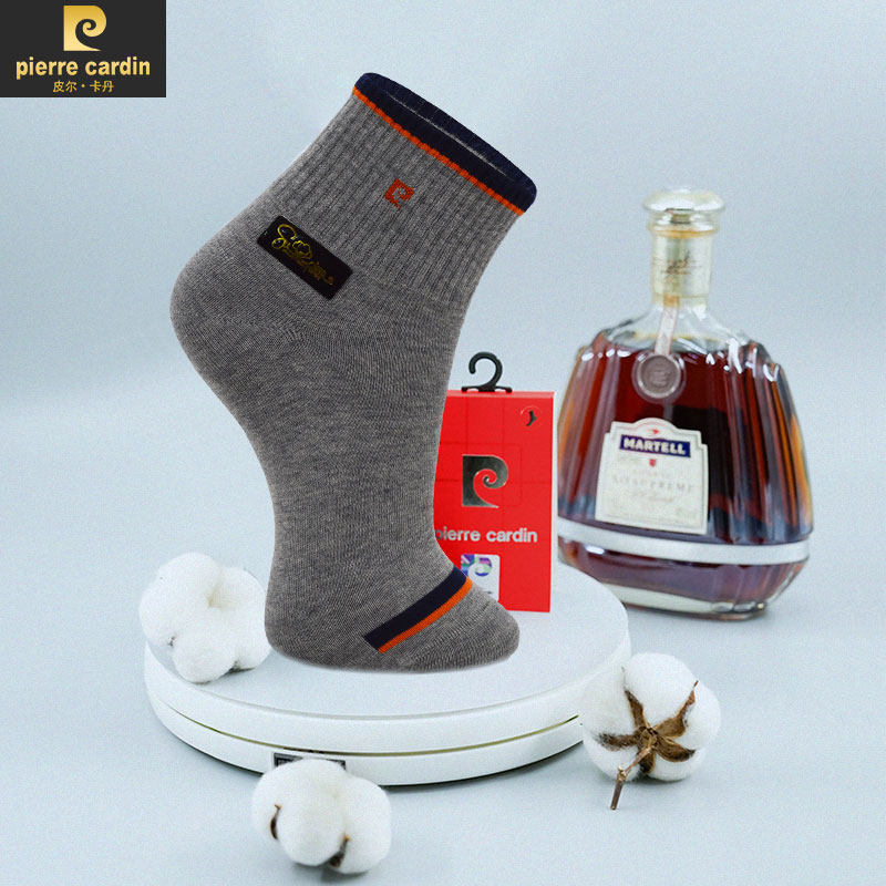 皮尔卡丹4双秋冬中厚棉弹力运动袜 金雨浓内衣短袜