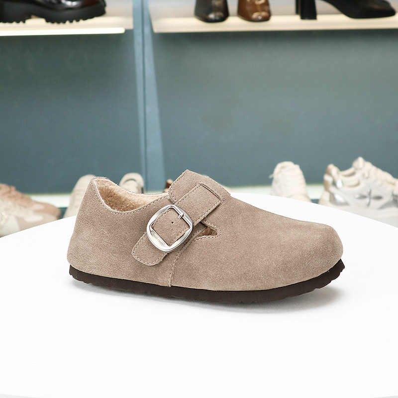 COMELY康莉2025冬季加绒平底勃肯鞋牛皮舒适一脚蹬单鞋KBH48892,淘宝优惠券,粉丝福利购,淘宝优惠卷