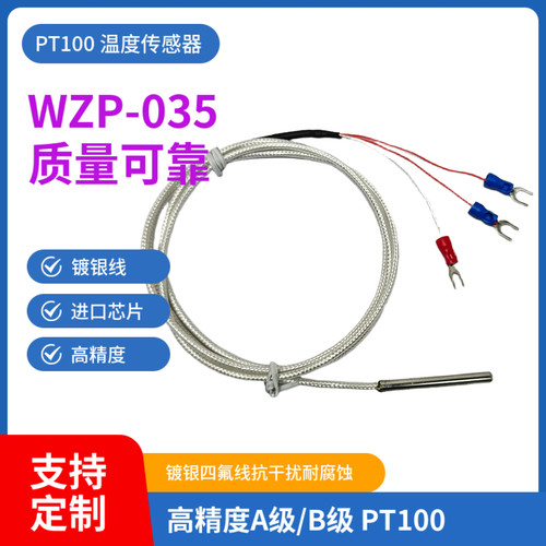 PT100温度传感器铂热电阻电偶精密WZP-pt100探头式防腐防水型高温 - 图0