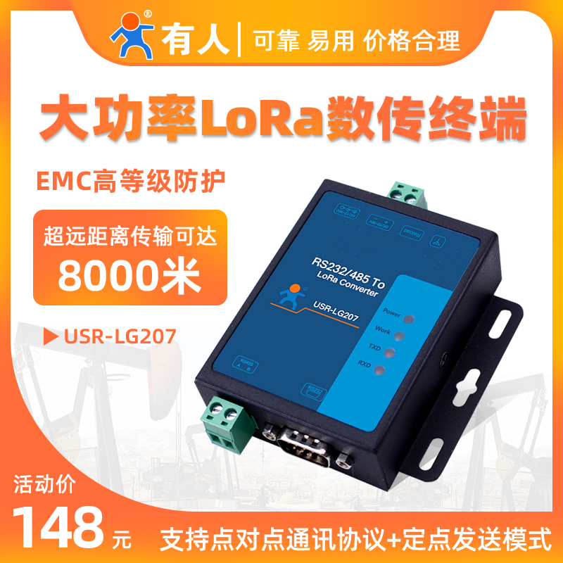 有人lora dtu无线数传电台点对点通讯远距离通信物联网模块LG207 - 图0