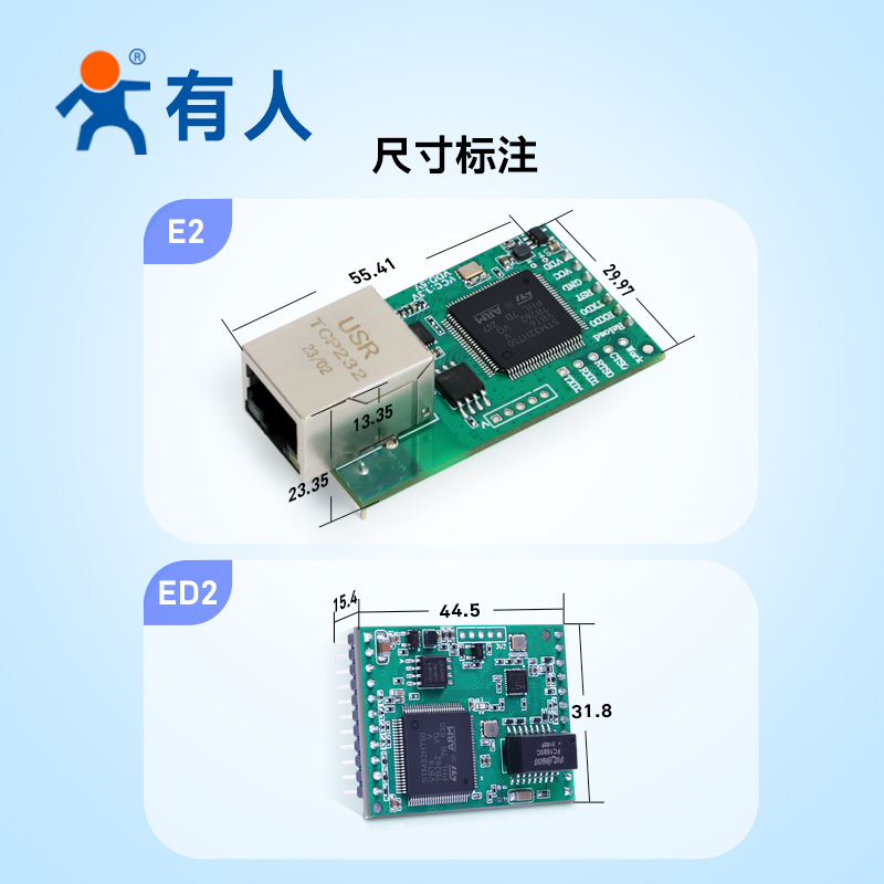 双/三串口转以太网模块TTL通讯MQTT网络转串口TCP/IP有人E2/ED2-图2