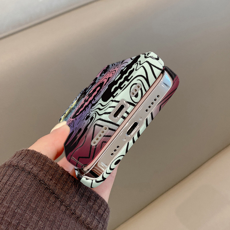 渐变黑怪 适用iPhone15Pro手机壳14ProMax菲林硬壳苹果13保护套12个性创意耐脏XSMAX男女款11/XR磨砂78