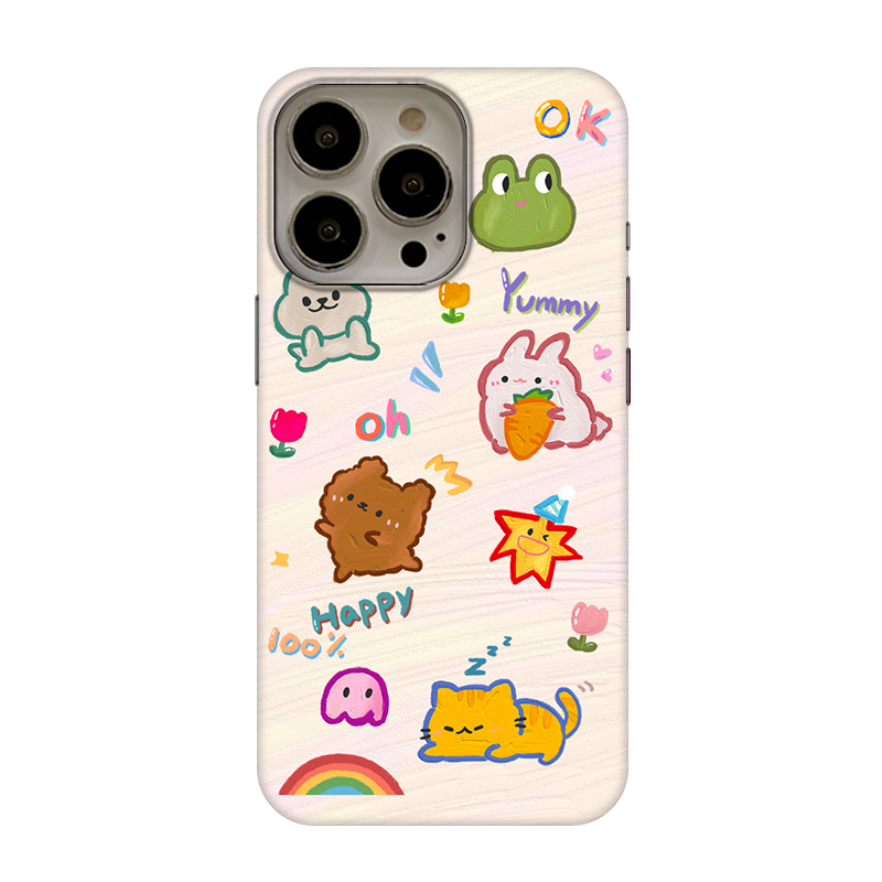 油画动物适用苹果14Pro手机壳iPhone13ProMax保护套苹果12菲林硬壳亮面磨砂11全包边半包XR/XSMAX个性创意INS